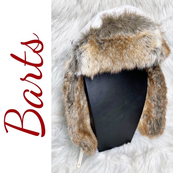 NWOT BARTS TRAPPER AVIATOR PILOT BOMBER HAT FAUX FUR TRIM WHITE, ONE SIZE - Picture 3 of 12